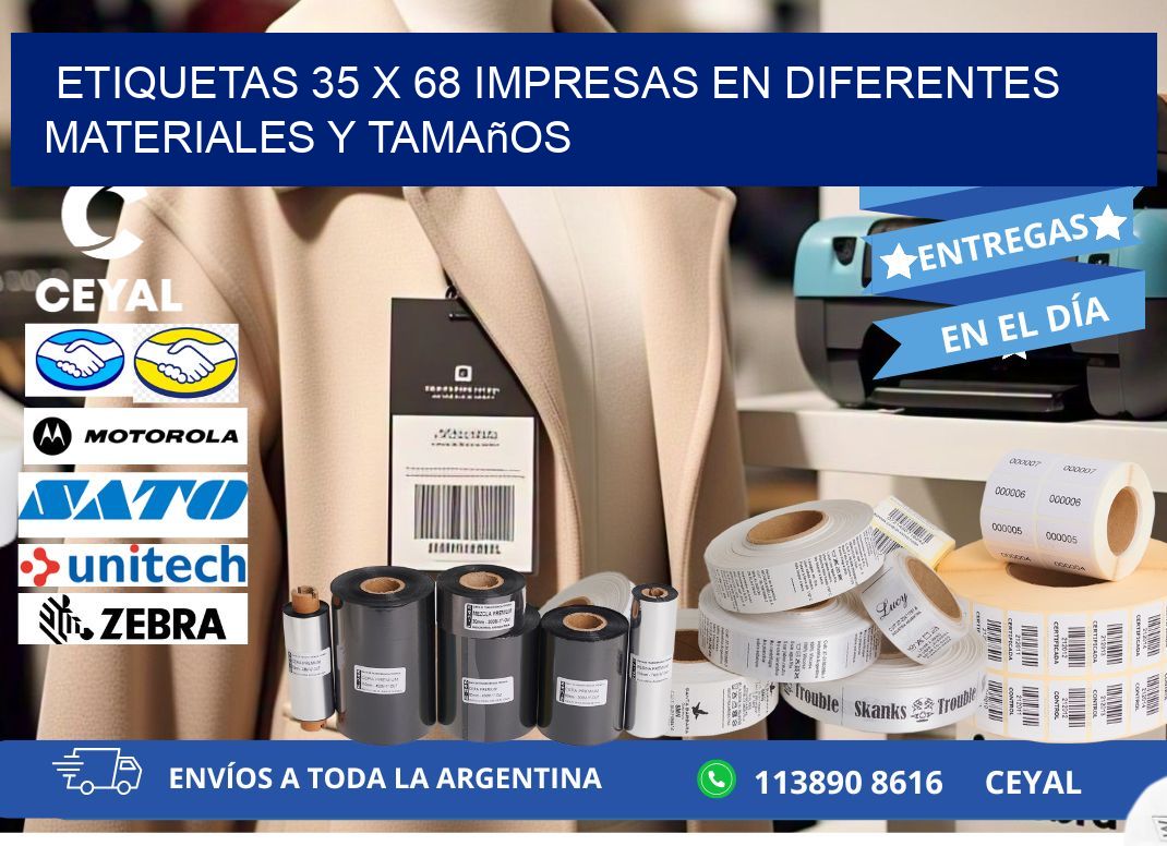 Etiquetas 35 x 68 Impresas en Diferentes Materiales y Tamaños