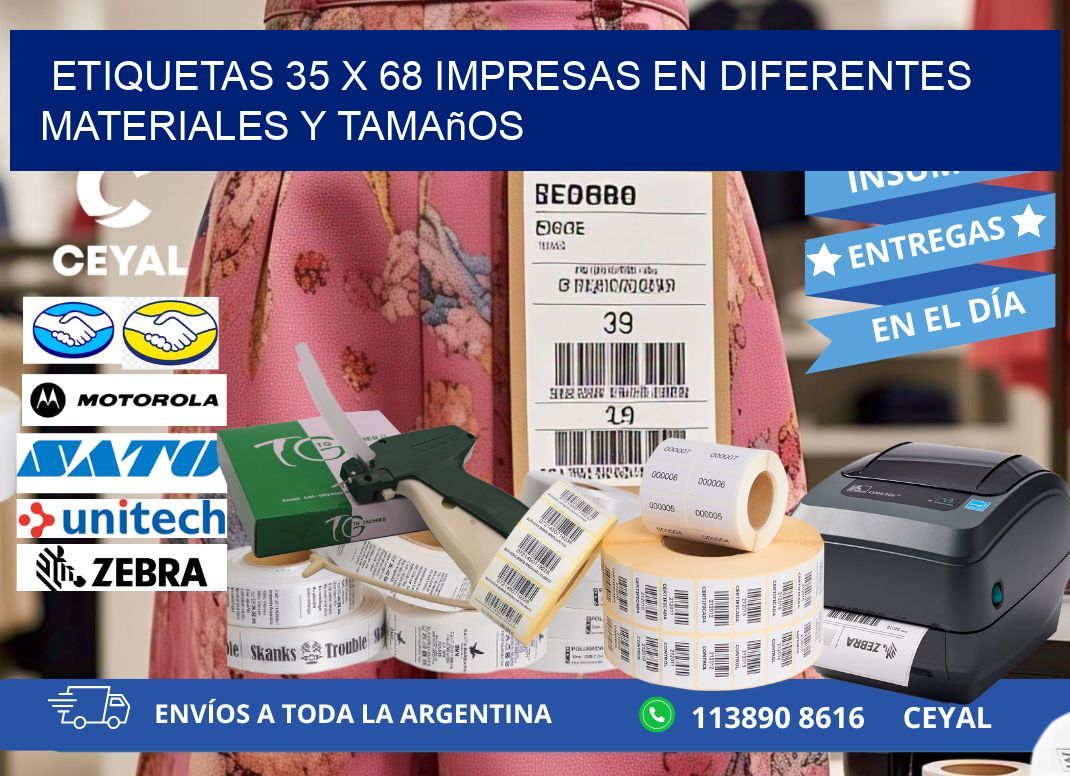 Etiquetas 35 x 68 Impresas en Diferentes Materiales y Tamaños