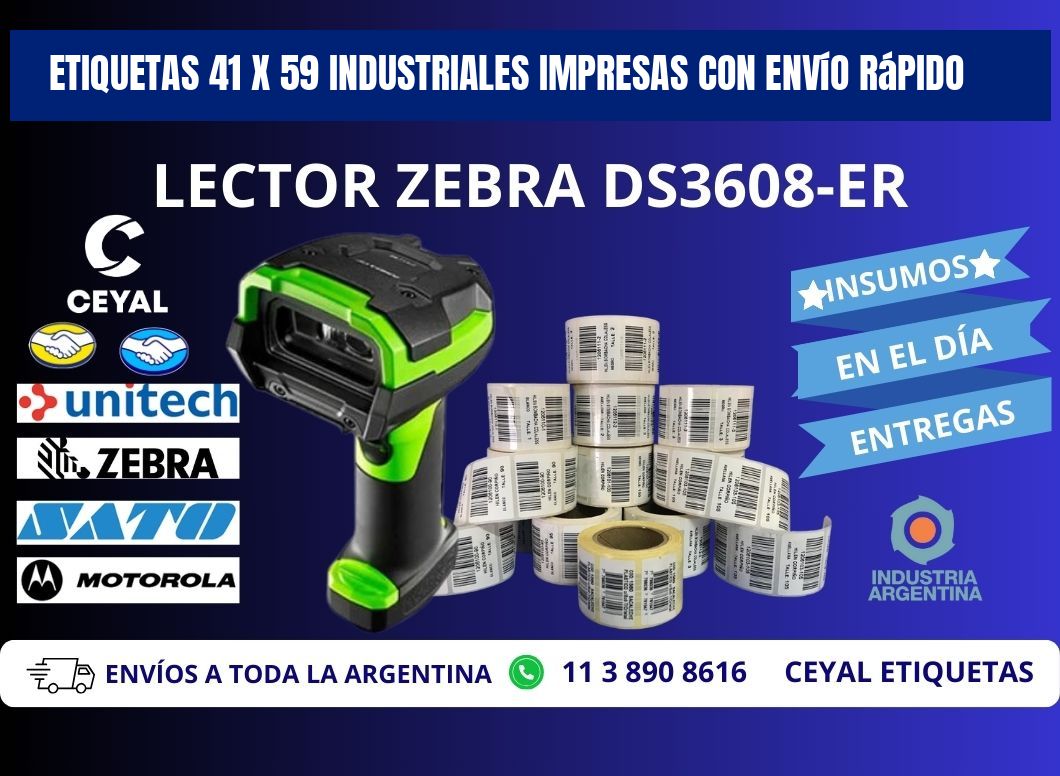 Etiquetas 41 x 59 Industriales Impresas con Envío Rápido