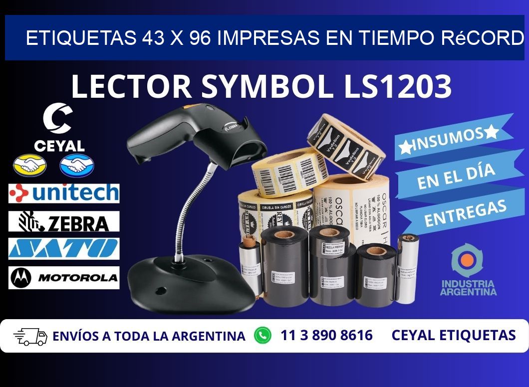 Etiquetas 43 x 96 Impresas en Tiempo Récord