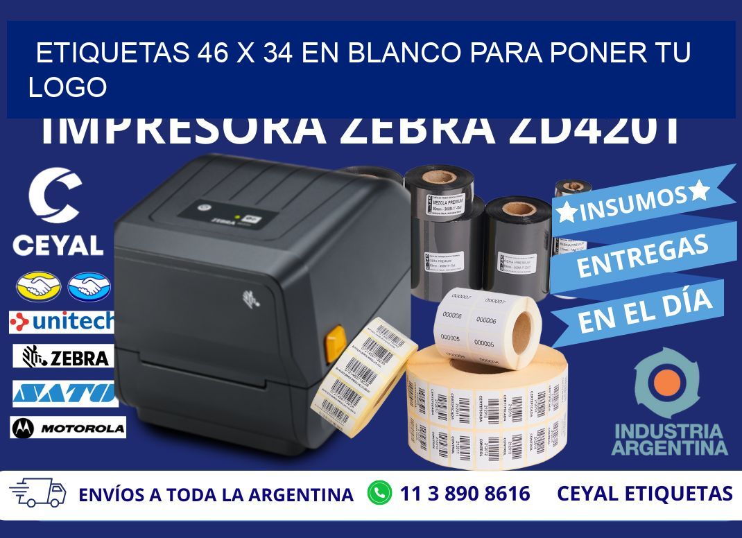 Etiquetas 46 x 34 en blanco para poner tu logo