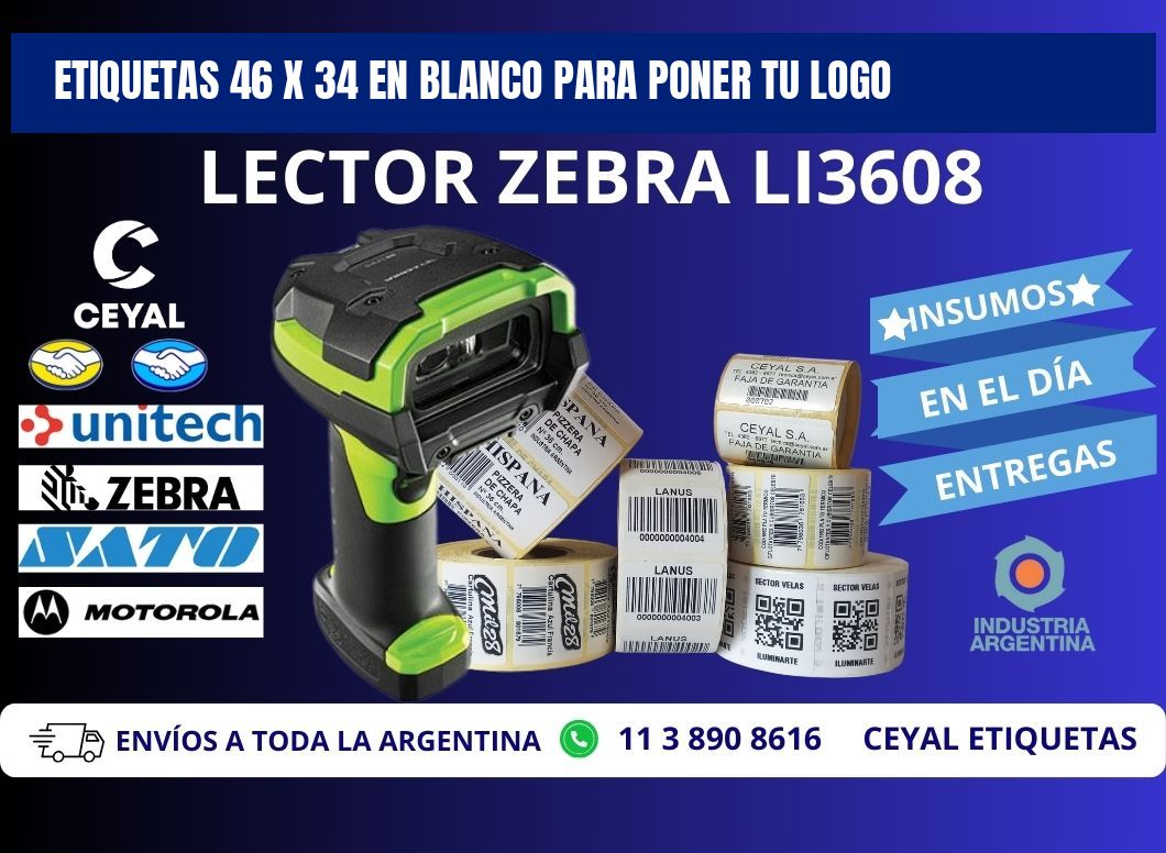 Etiquetas 46 x 34 en blanco para poner tu logo