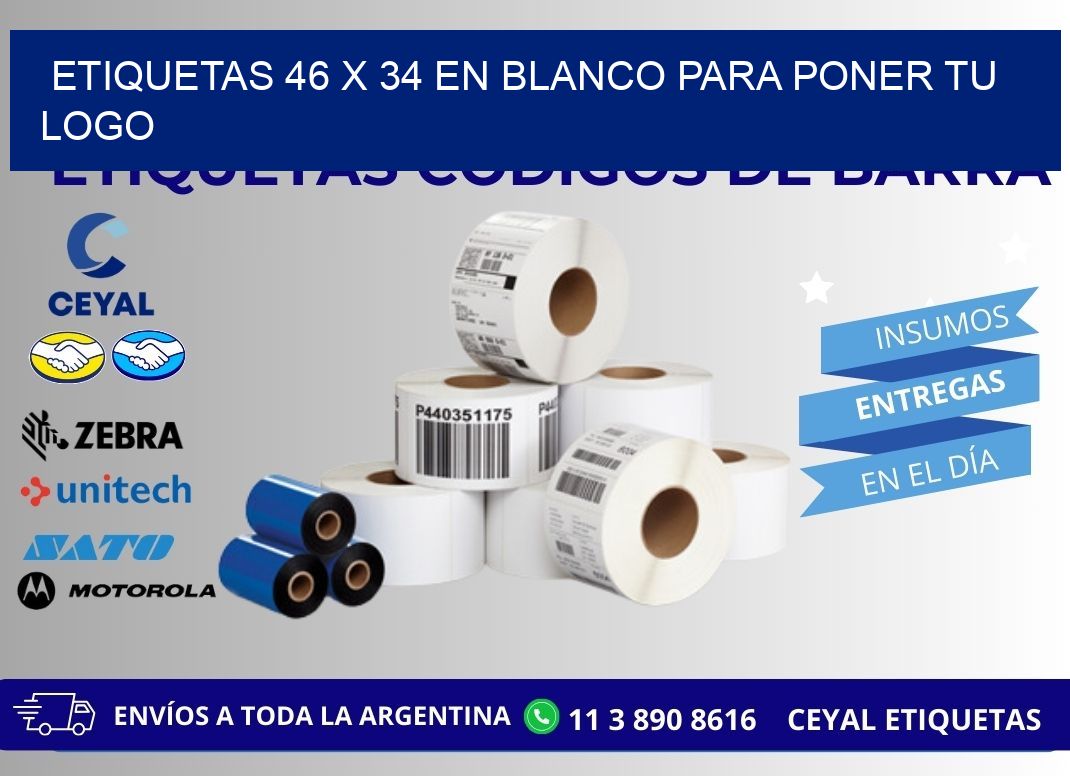 Etiquetas 46 x 34 en blanco para poner tu logo