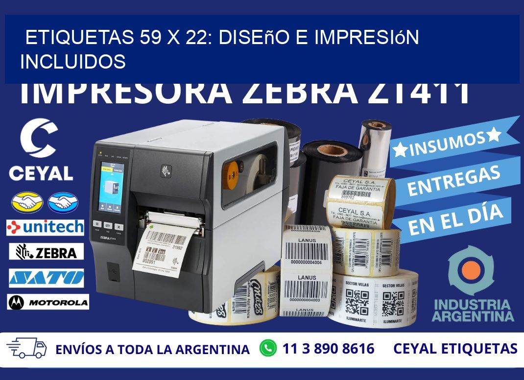 Etiquetas 59 x 22: Diseño e Impresión Incluidos