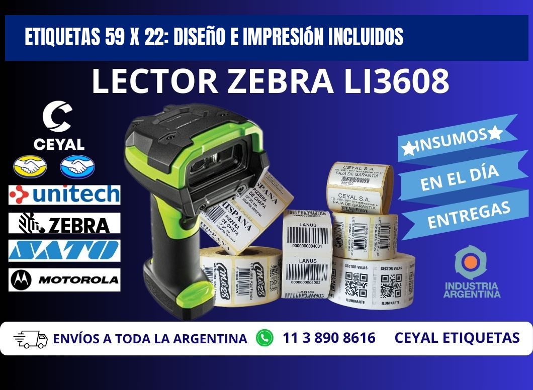Etiquetas 59 x 22: Diseño e Impresión Incluidos