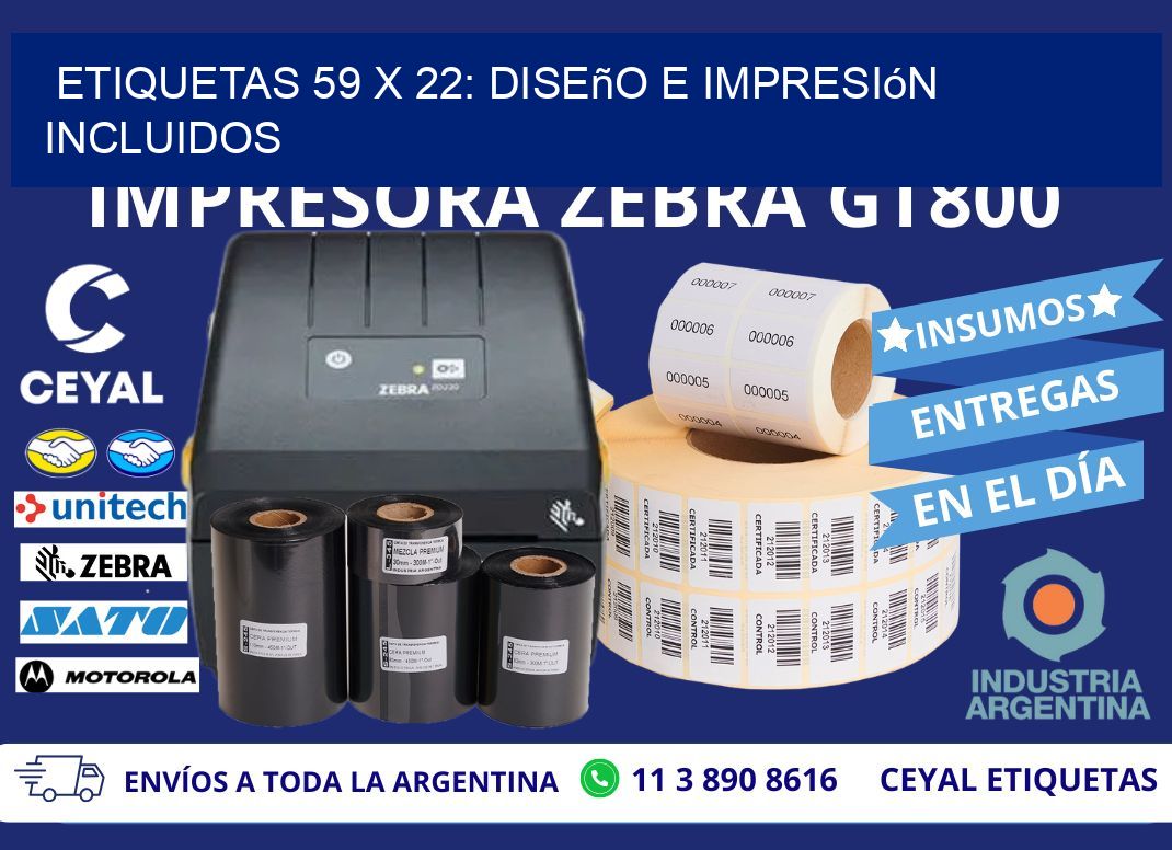 Etiquetas 59 x 22: Diseño e Impresión Incluidos