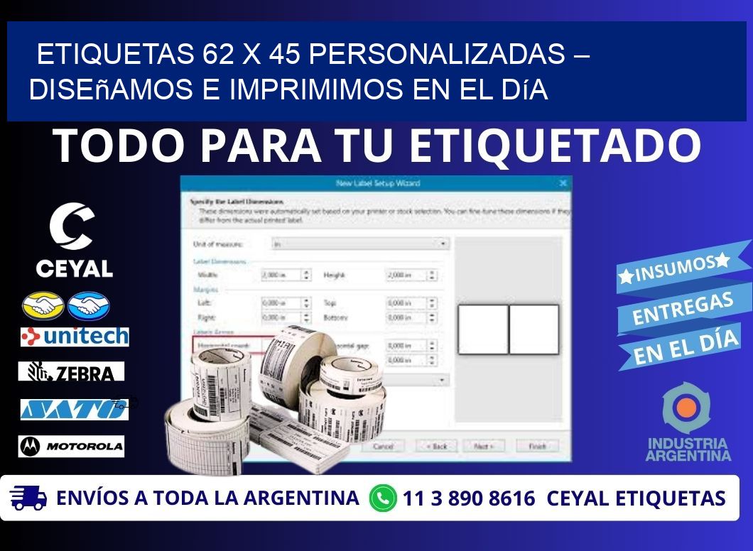 Etiquetas 62 x 45 Personalizadas – Diseñamos e Imprimimos en el Día