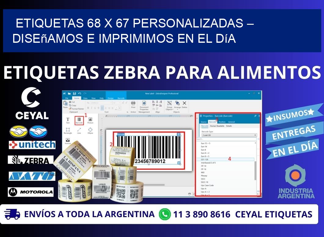 Etiquetas 68 x 67 Personalizadas – Diseñamos e Imprimimos en el Día