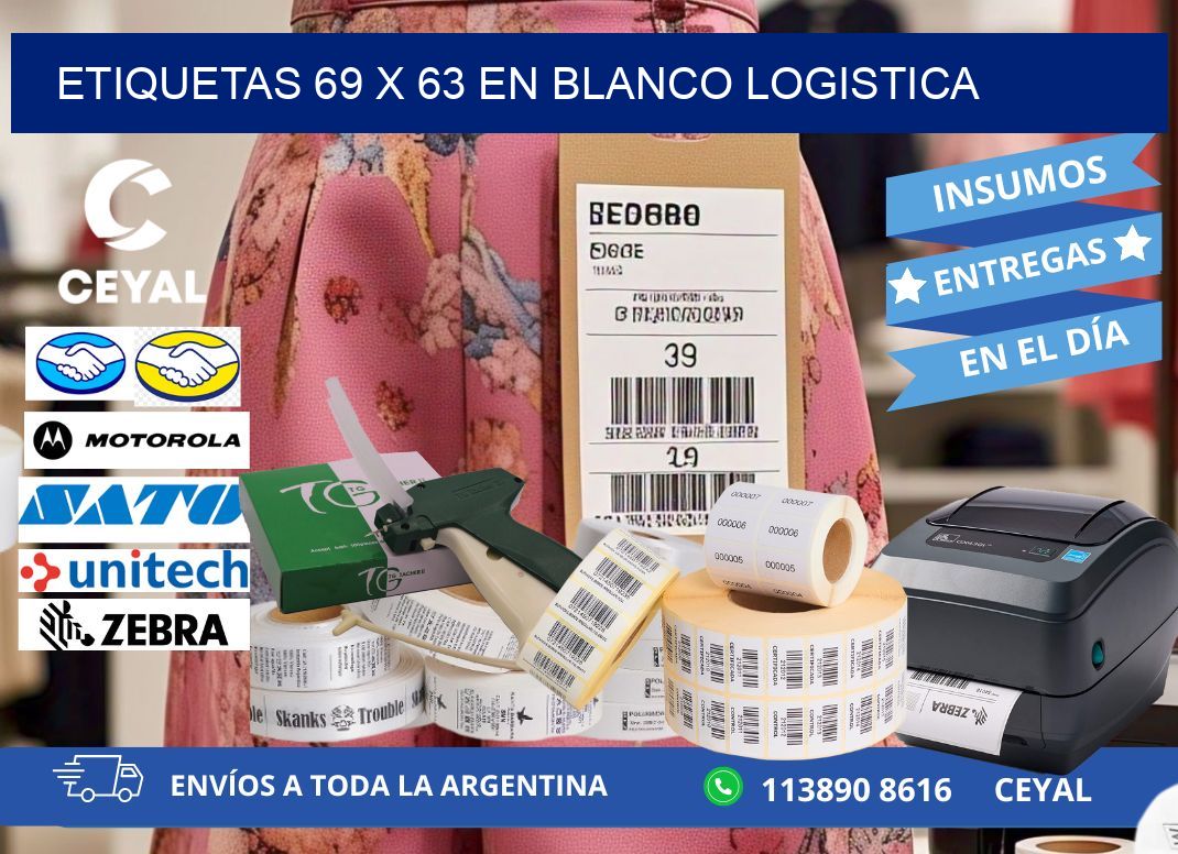 Etiquetas 69 x 63 en blanco logistica