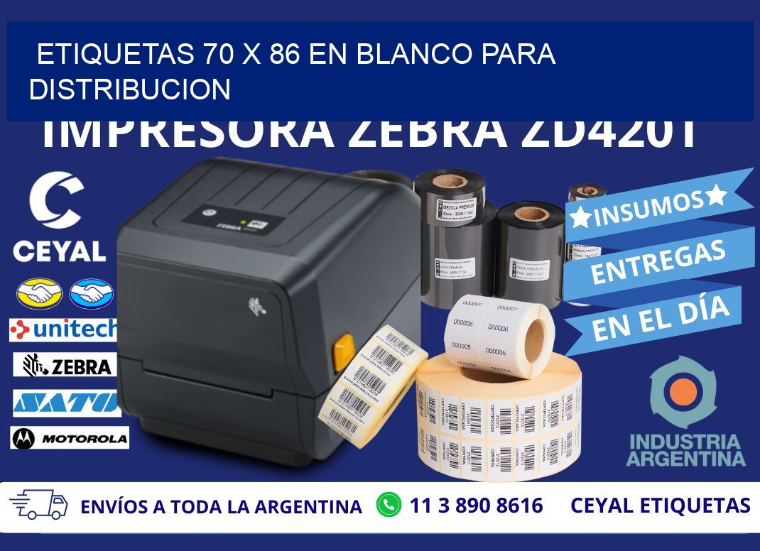 Etiquetas 70 x 86 en blanco para distribucion