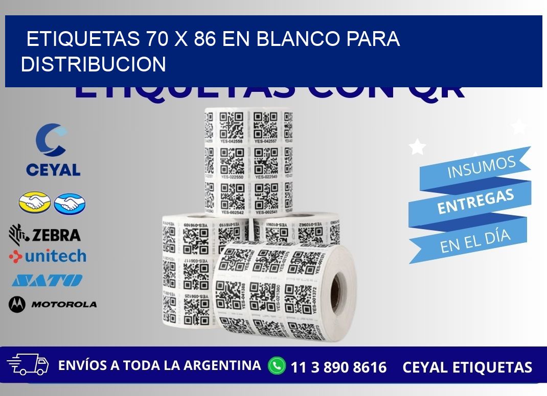 Etiquetas 70 x 86 en blanco para distribucion