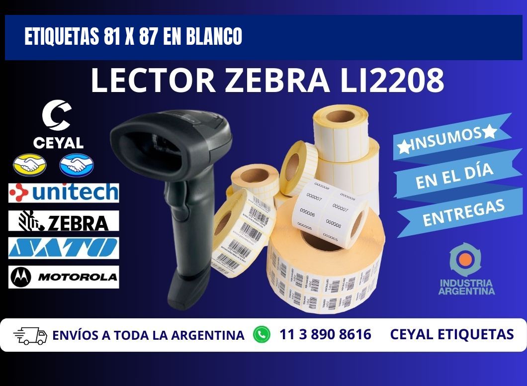 Etiquetas 81 x 87 en blanco