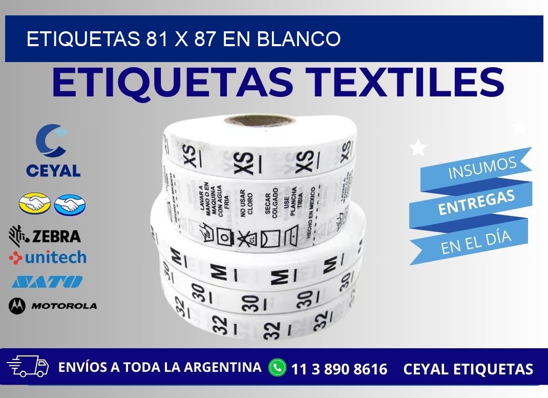 Etiquetas 81 x 87 en blanco