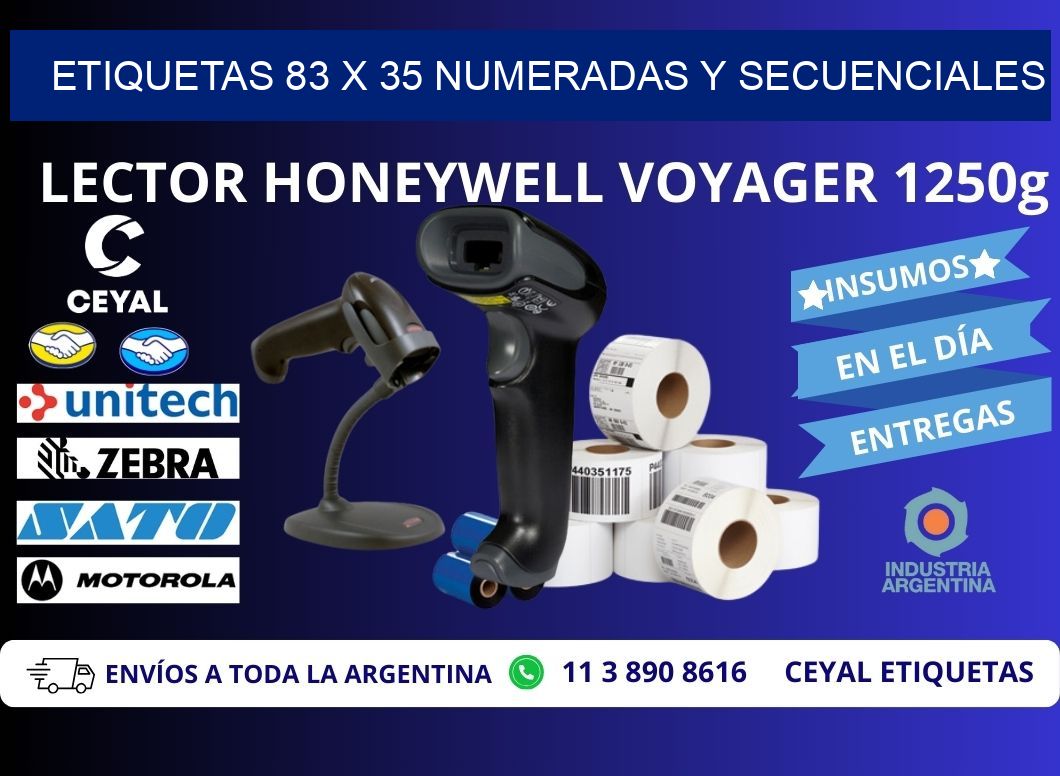 Etiquetas 83 x 35 Numeradas y Secuenciales