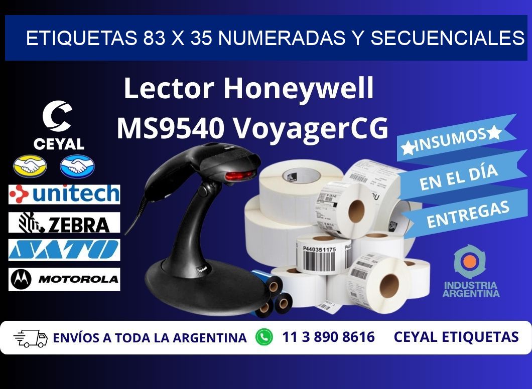 Etiquetas 83 x 35 Numeradas y Secuenciales