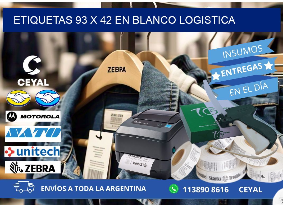 Etiquetas 93 x 42 en blanco logistica