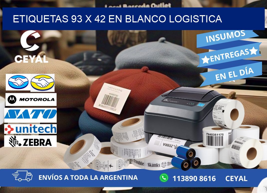 Etiquetas 93 x 42 en blanco logistica