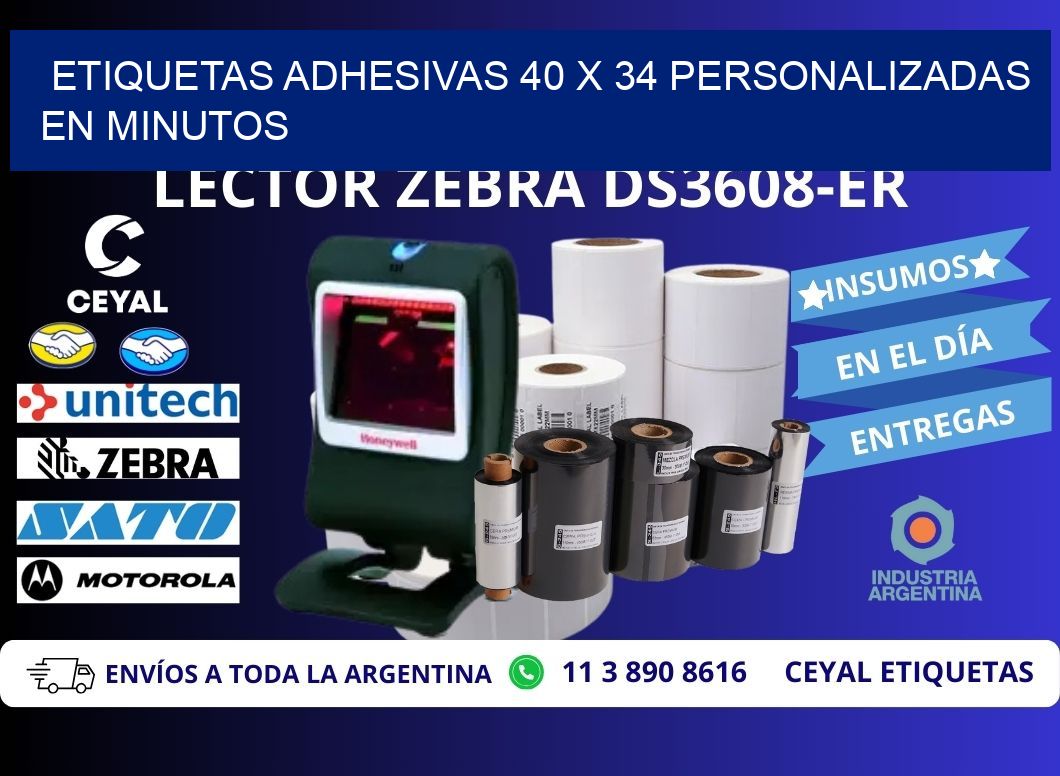 Etiquetas Adhesivas 40 x 34 Personalizadas en Minutos