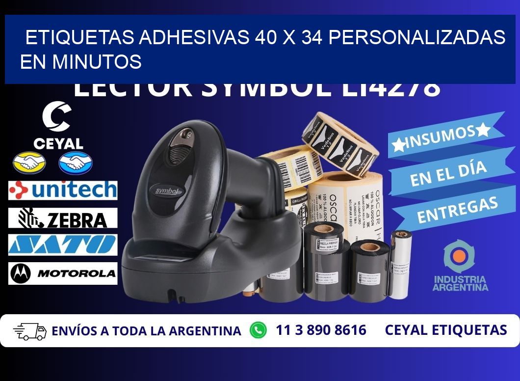 Etiquetas Adhesivas 40 x 34 Personalizadas en Minutos