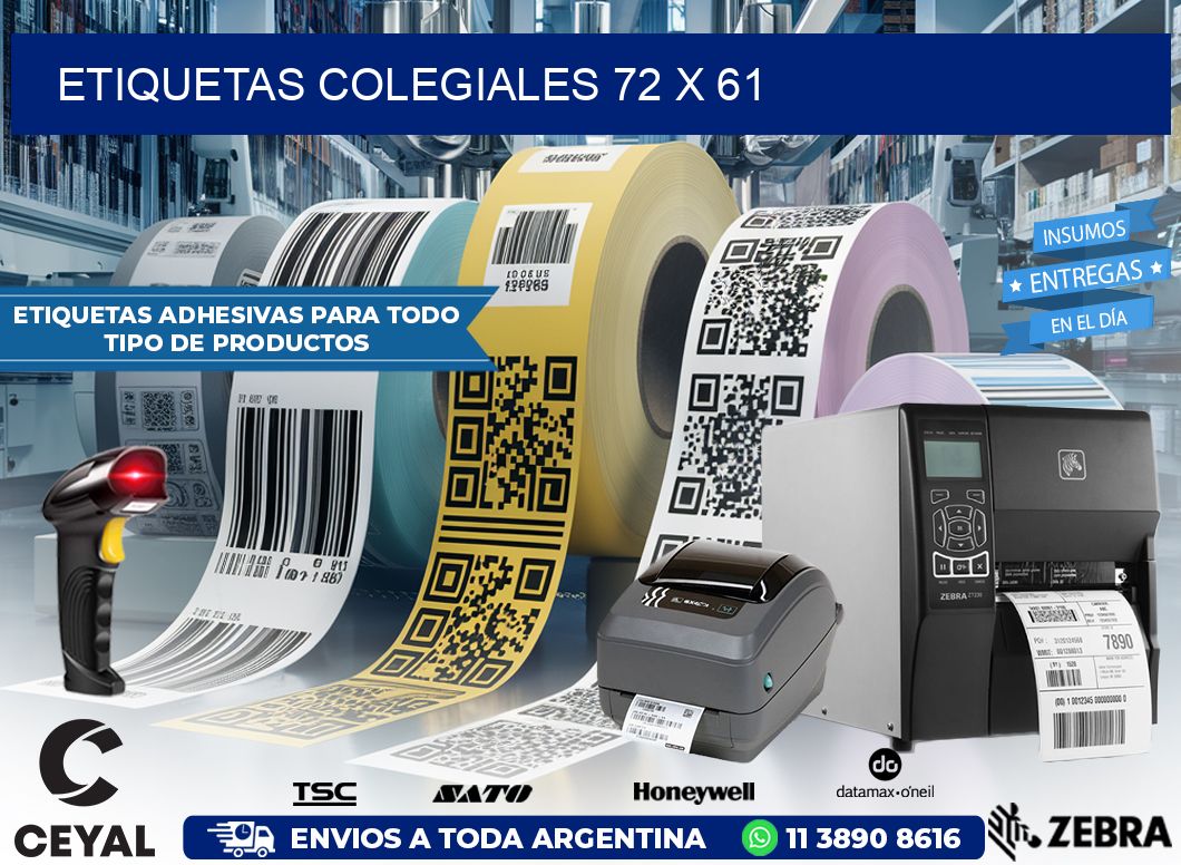 Etiquetas Colegiales 72 x 61