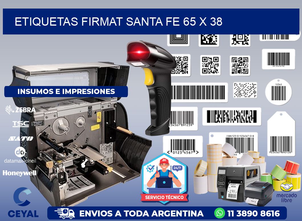 Etiquetas Firmat Santa Fe 65 x 38