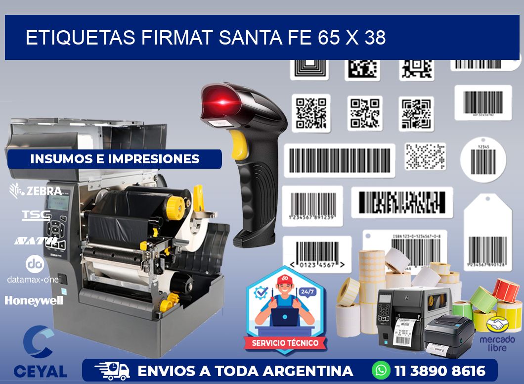 Etiquetas Firmat Santa Fe 65 x 38