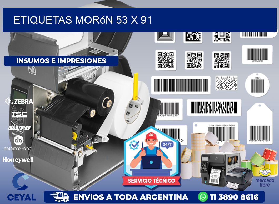 Etiquetas Morón 53 x 91