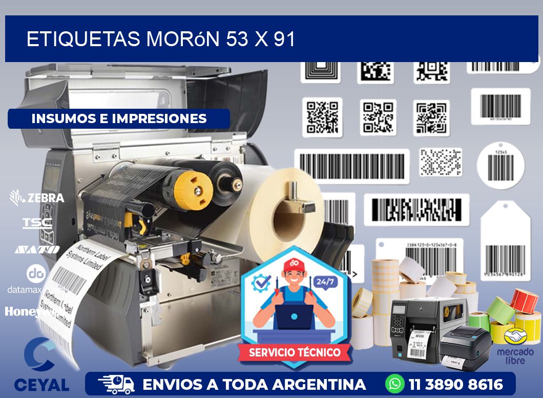 Etiquetas Morón 53 x 91