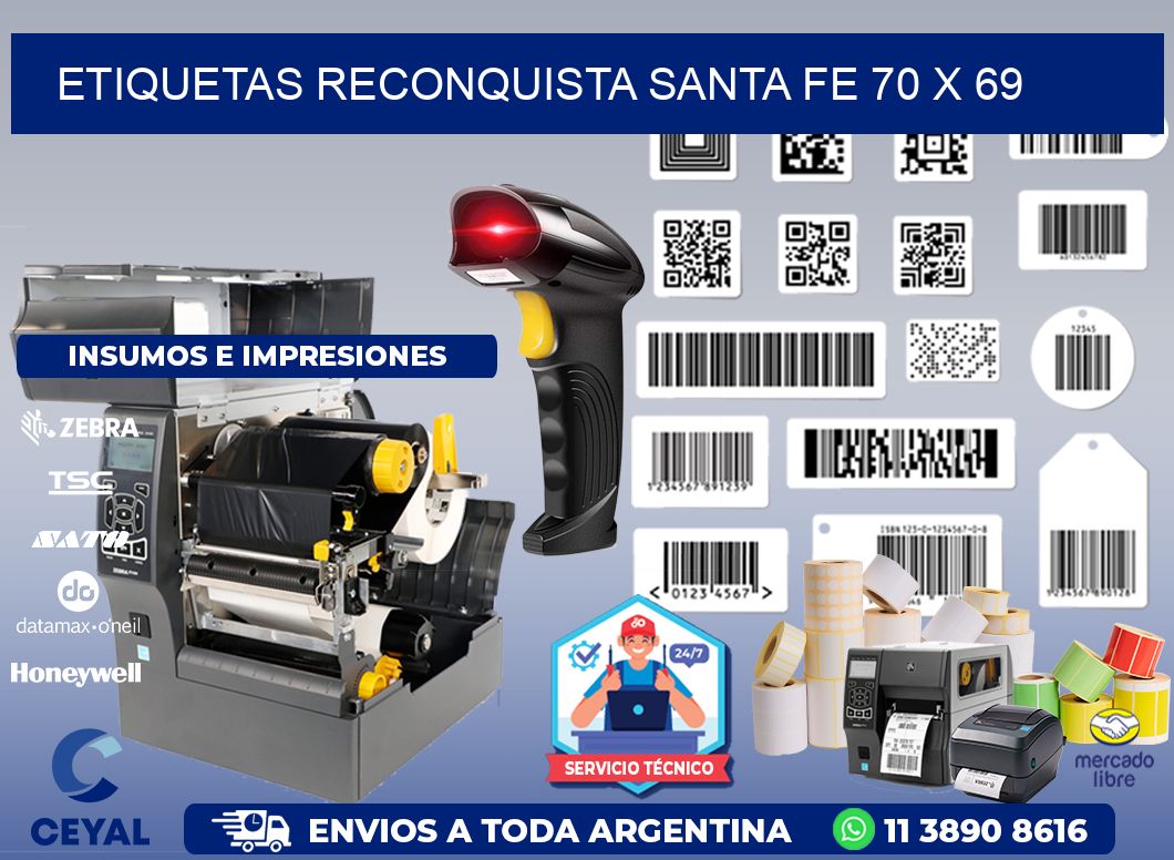 Etiquetas Reconquista Santa Fe 70 x 69