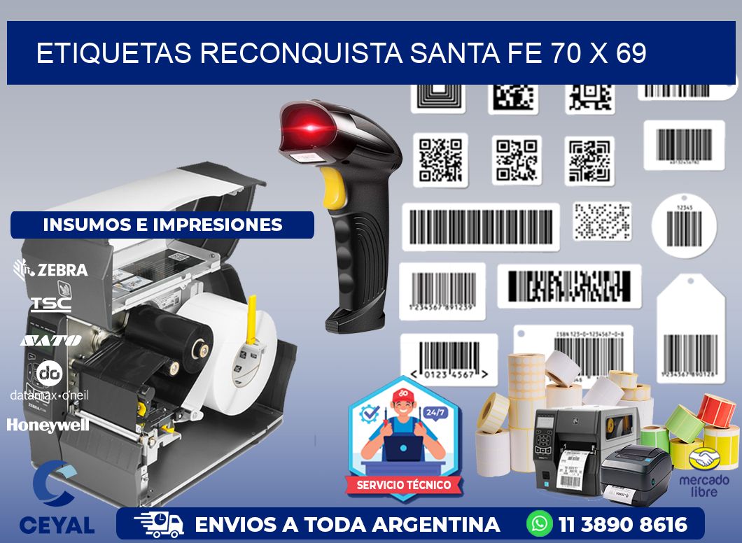 Etiquetas Reconquista Santa Fe 70 x 69