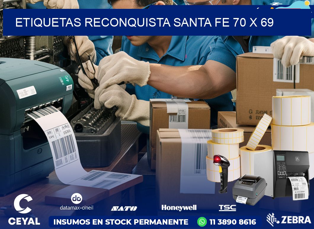 Etiquetas Reconquista Santa Fe 70 x 69