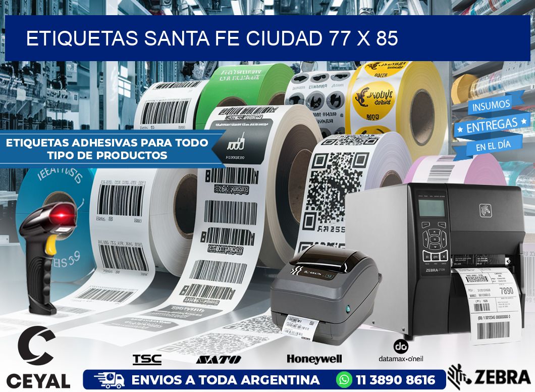 Etiquetas Santa Fe Ciudad 77 x 85