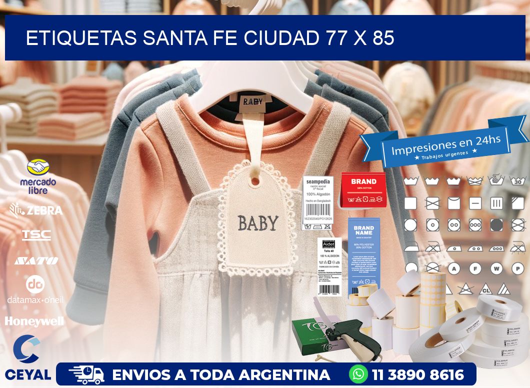 Etiquetas Santa Fe Ciudad 77 x 85