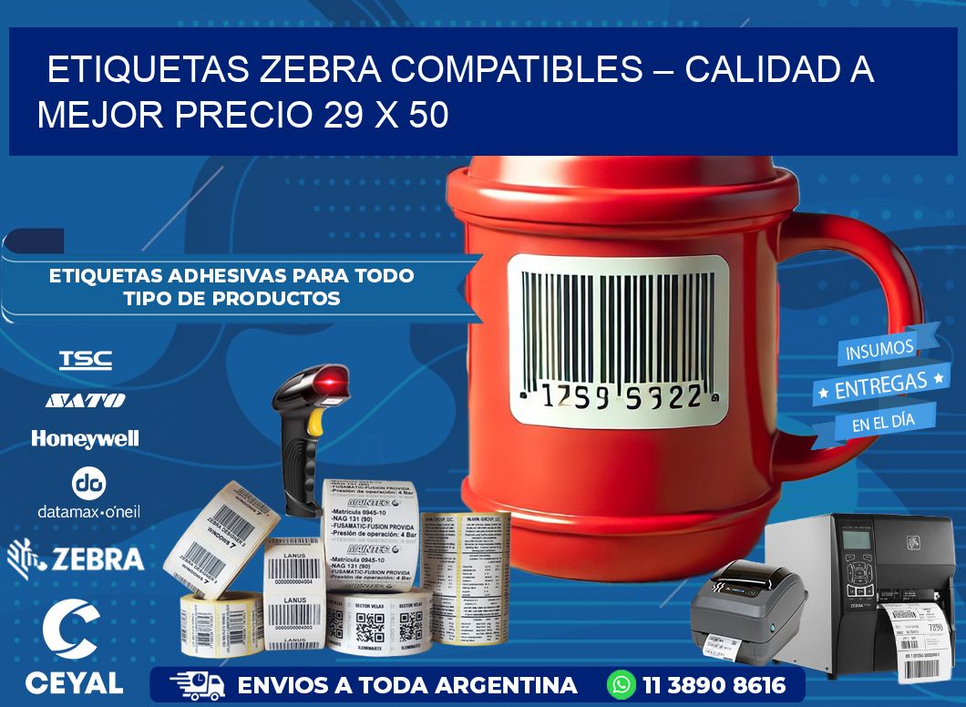 Etiquetas Zebra Compatibles – Calidad a Mejor Precio 29 x 50