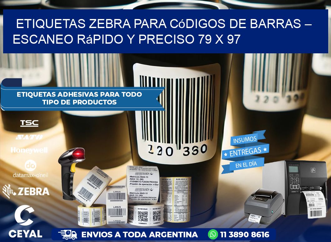 Etiquetas Zebra para Códigos de Barras – Escaneo Rápido y Preciso 79 x 97