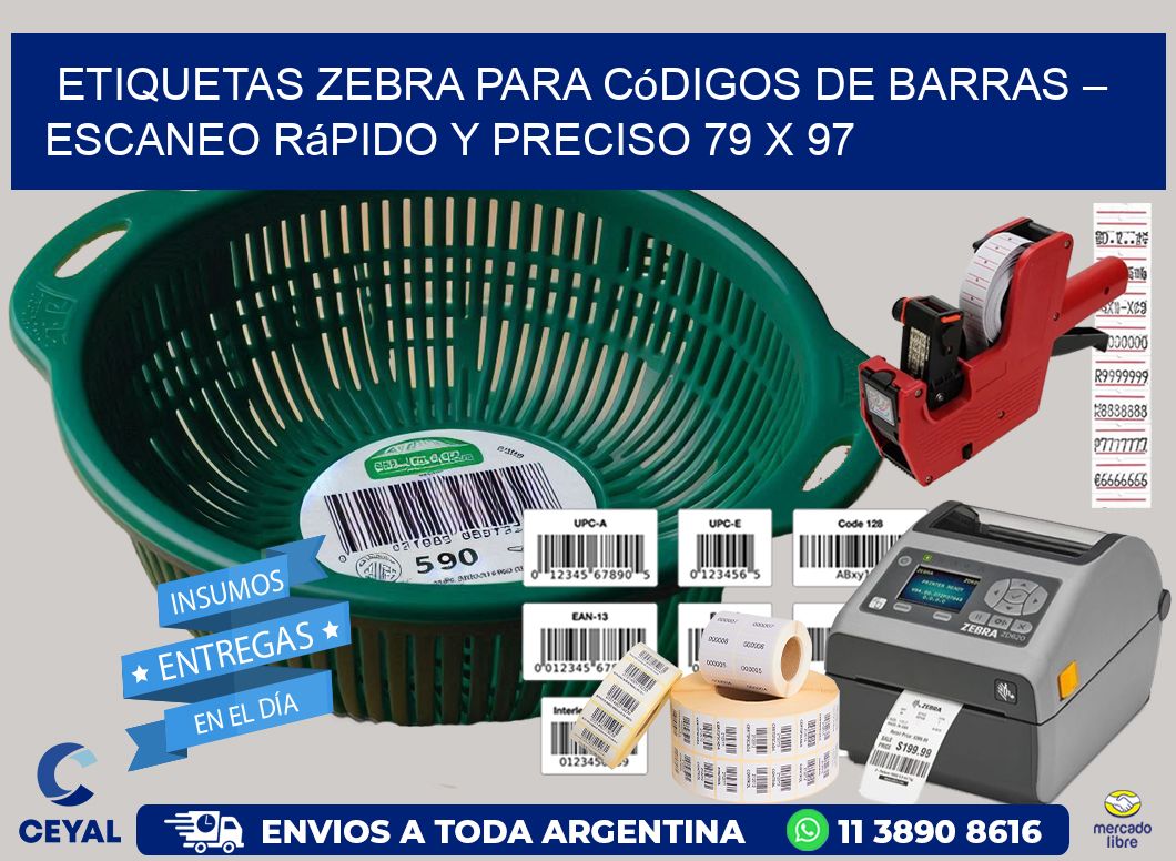 Etiquetas Zebra para Códigos de Barras – Escaneo Rápido y Preciso 79 x 97