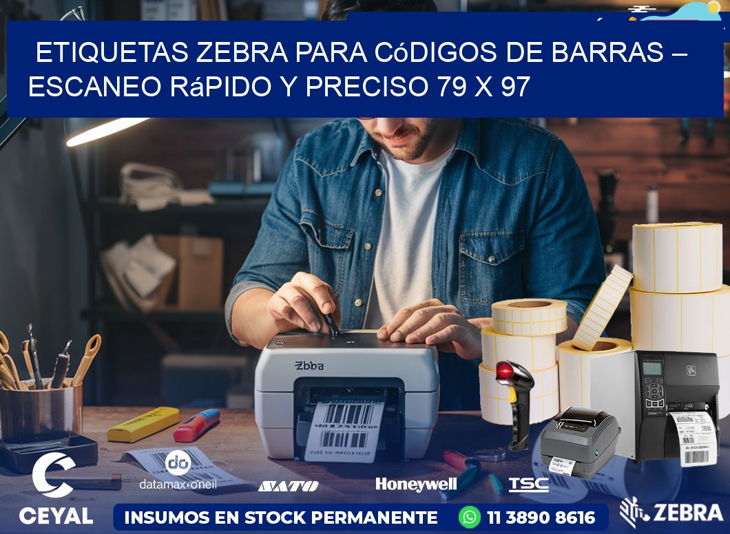 Etiquetas Zebra para Códigos de Barras – Escaneo Rápido y Preciso 79 x 97