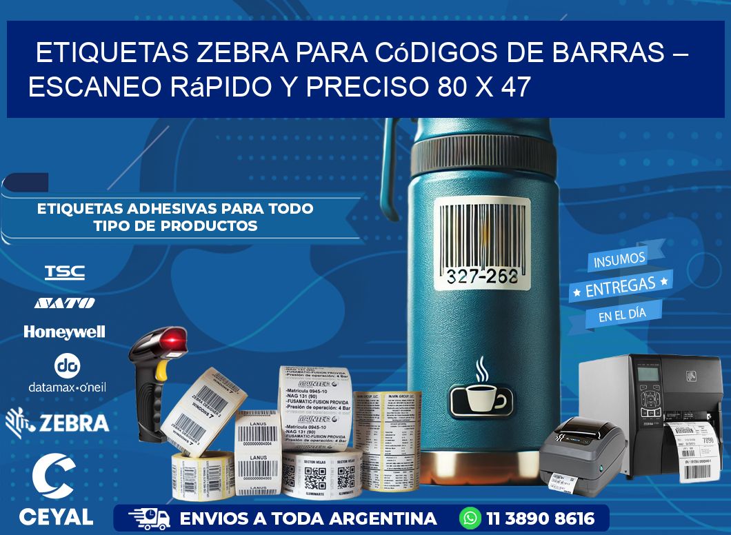 Etiquetas Zebra para Códigos de Barras – Escaneo Rápido y Preciso 80 x 47