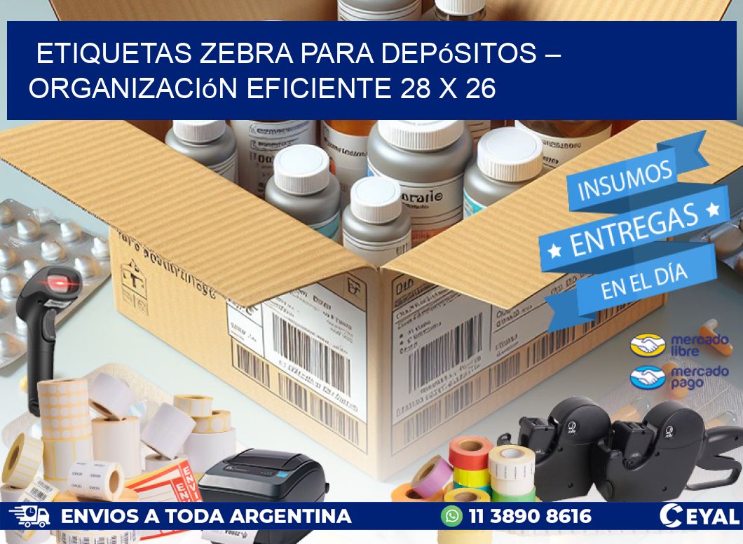 Etiquetas Zebra para Depósitos – Organización Eficiente 28 x 26