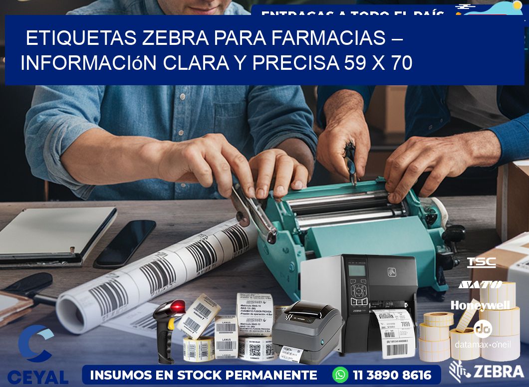 Etiquetas Zebra para Farmacias – Información Clara y Precisa 59 x 70