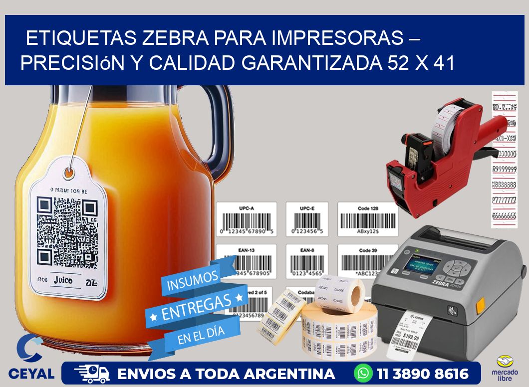 Etiquetas Zebra para Impresoras – Precisión y Calidad Garantizada 52 x 41