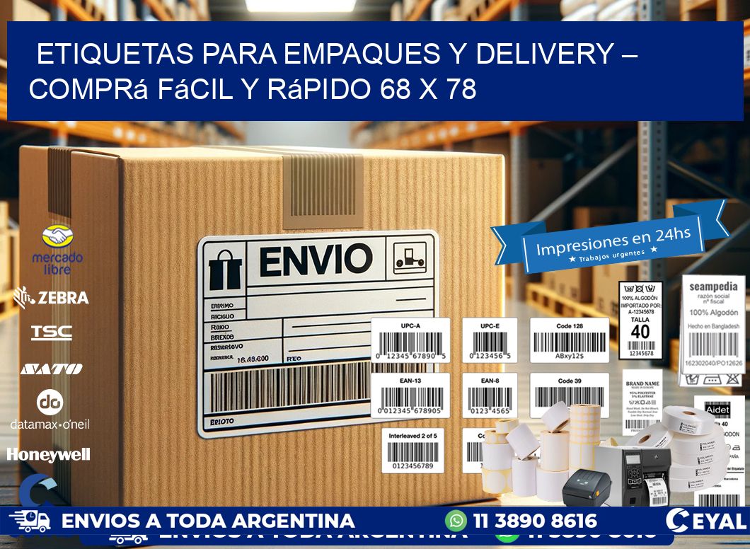 Etiquetas para Empaques y Delivery – Comprá Fácil y Rápido 68 x 78