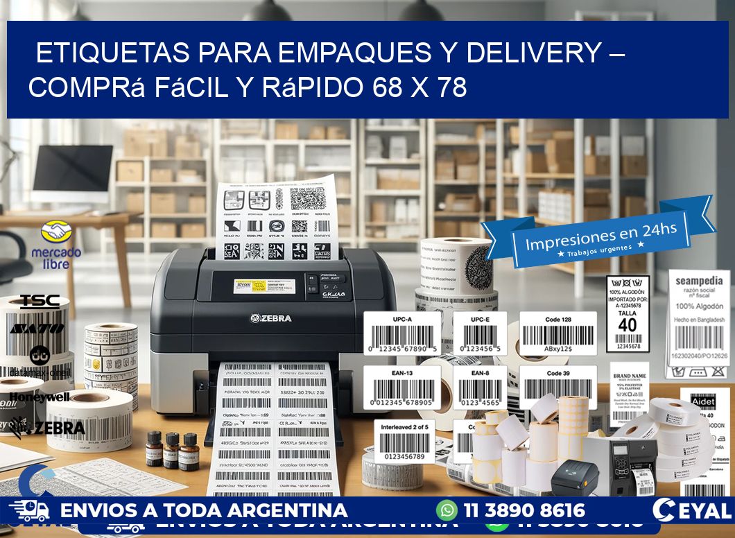 Etiquetas para Empaques y Delivery – Comprá Fácil y Rápido 68 x 78