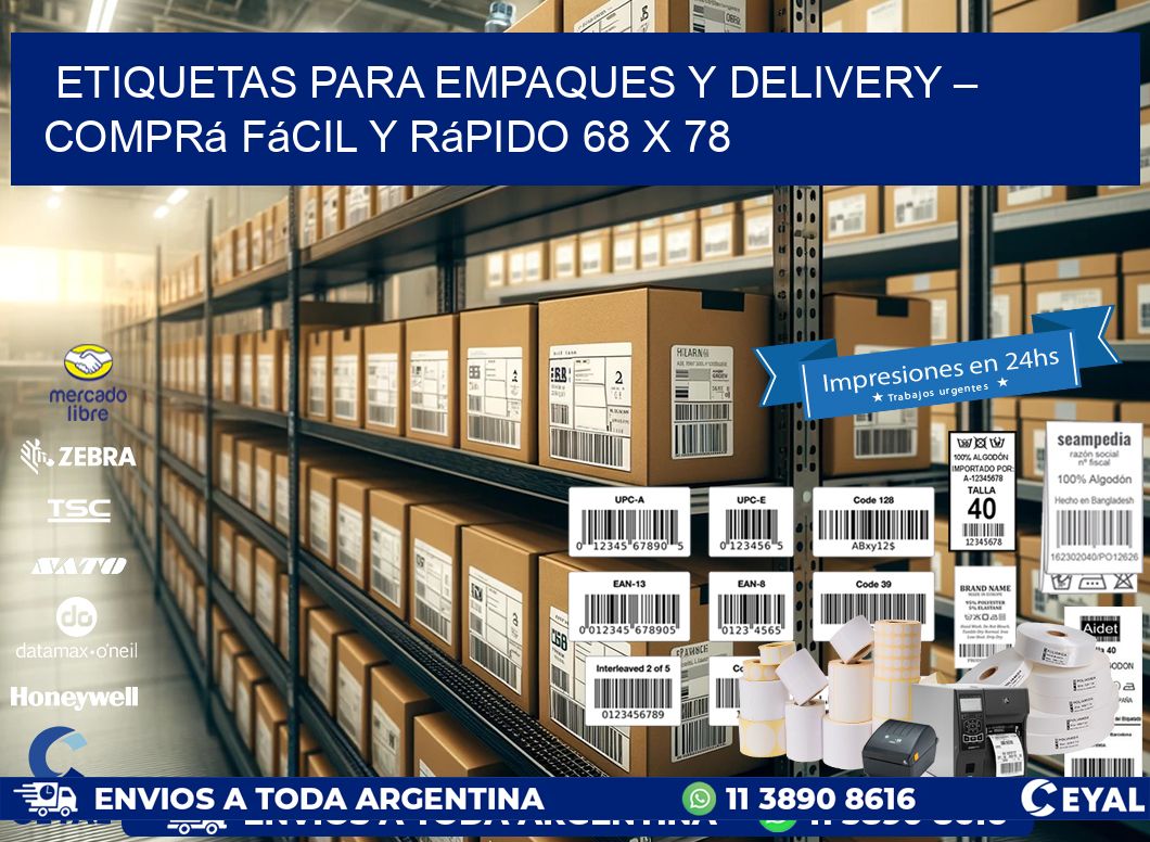 Etiquetas para Empaques y Delivery – Comprá Fácil y Rápido 68 x 78