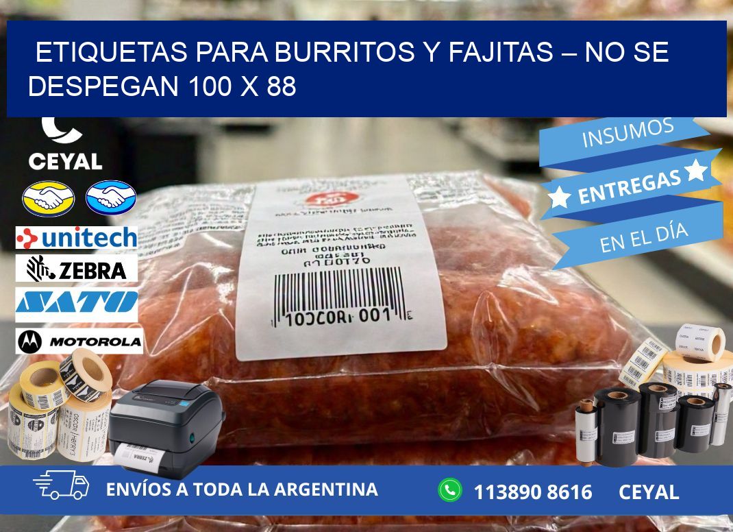 Etiquetas para burritos y fajitas – No se despegan 100 x 88