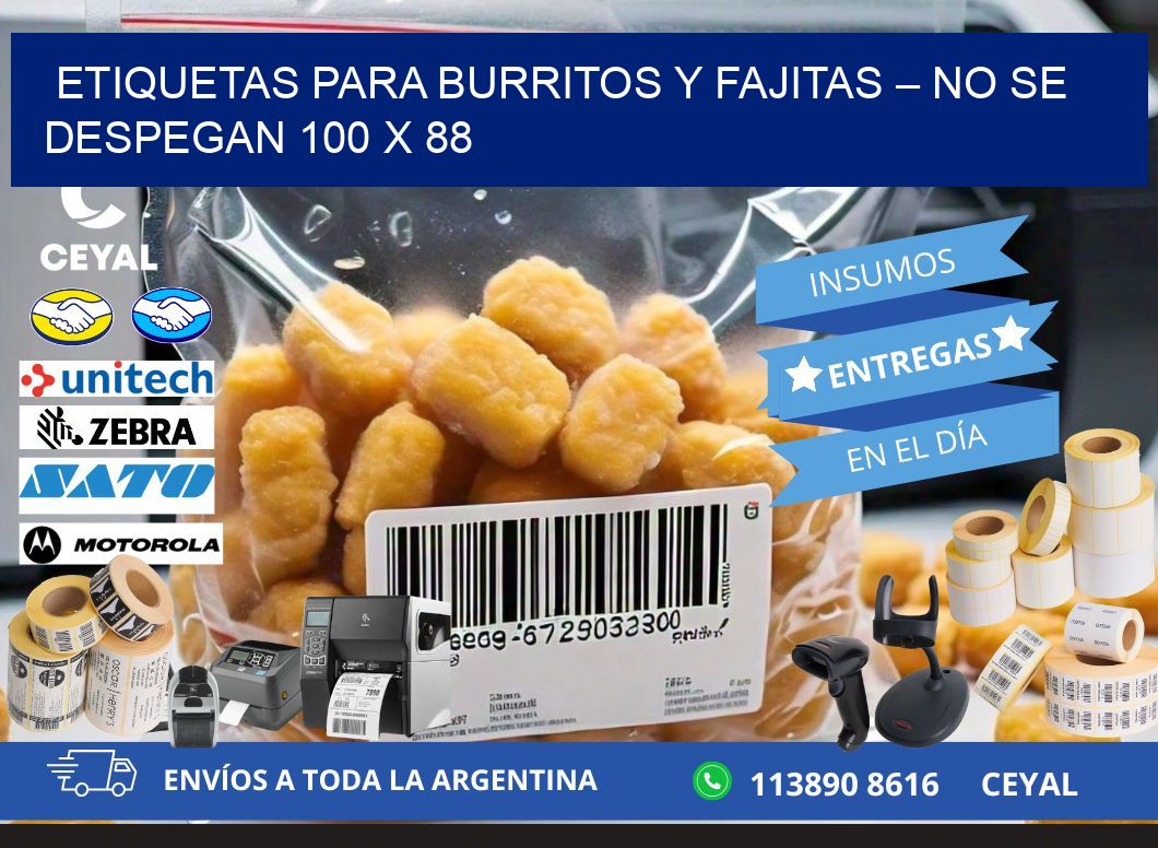 Etiquetas para burritos y fajitas – No se despegan 100 x 88