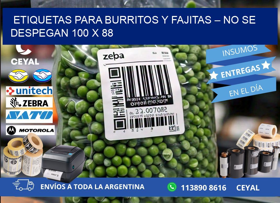 Etiquetas para burritos y fajitas – No se despegan 100 x 88