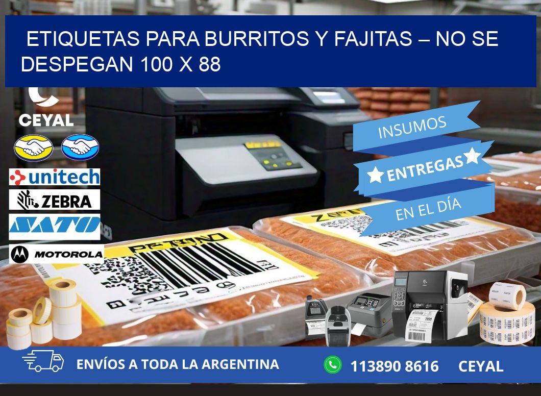 Etiquetas para burritos y fajitas – No se despegan 100 x 88