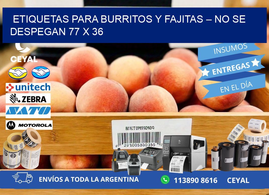 Etiquetas para burritos y fajitas – No se despegan 77 x 36