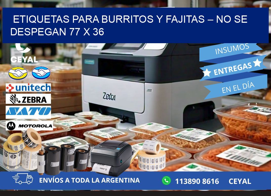 Etiquetas para burritos y fajitas – No se despegan 77 x 36